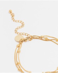 Lovisa - Waterproof Gold Plated Stainless Steel Layered Station Bracelet