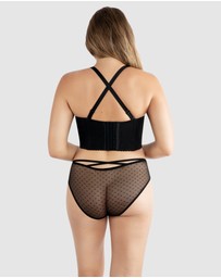 Parfait - Stevie Faux Leather Longline Bustier Bra Top