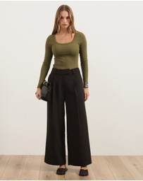 Atmos&Here - Organic Cotton Rib Scoop Neck Top