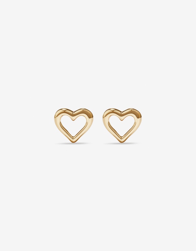 Michael Hill - Open Heart Stud Earrings in 10kt Yellow Gold
