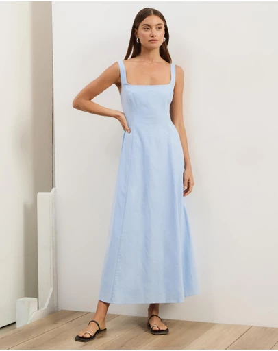 Atmos&Here - Pippa Sleeveless Linen Blend Midi Dress