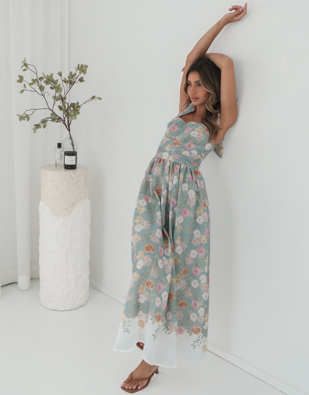 Esther & Co - Zyrelise Dress - Mint Floral