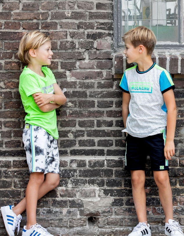 B.Nosy - Organic Colour Block Neon T-Shirt - Kids-Teens