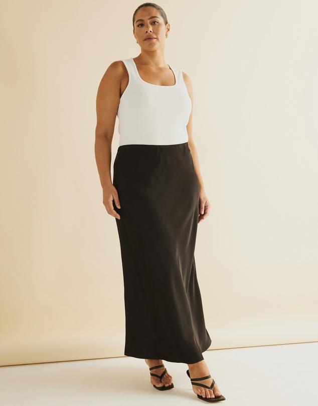 Atmos&Here Curvy - Nya Slip Maxi Skirt