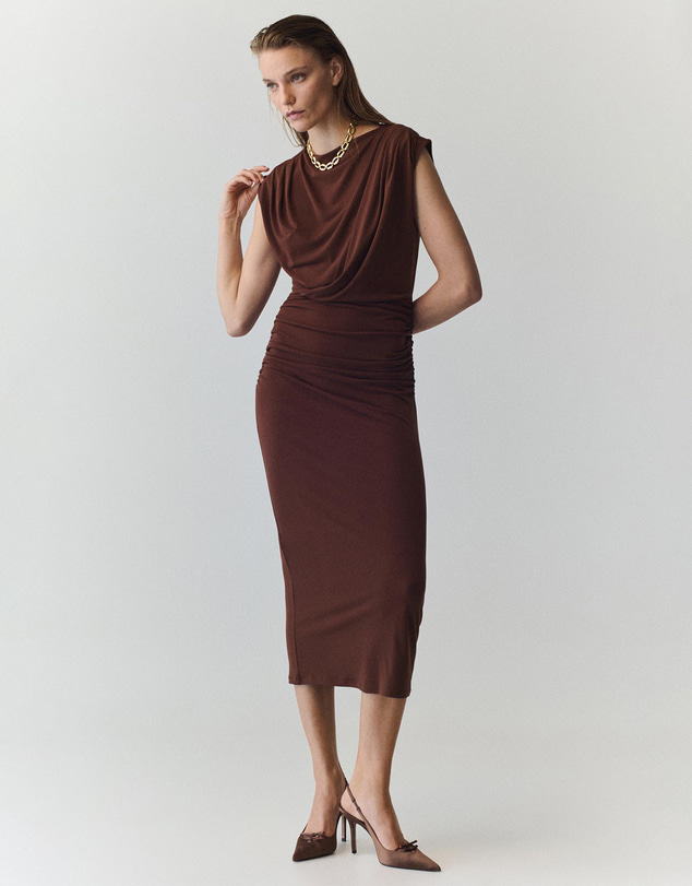 M.N.G - Draped Midi Dress