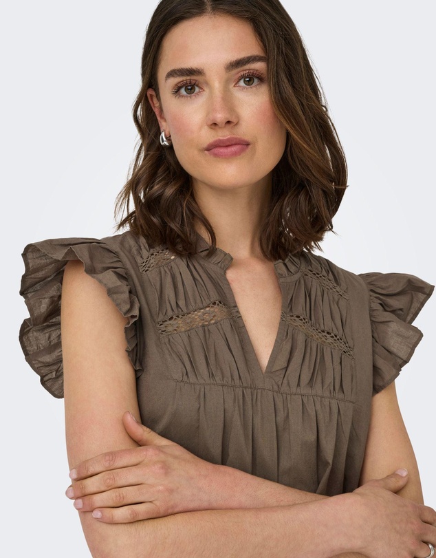 ONLY - Sunny Frilled Cotton Maxi Dress