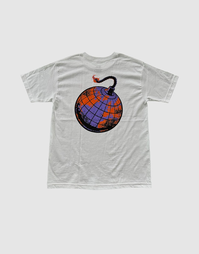 KFD - Kfd Boom Men Logo Cotton Tshirt Relaxed Fit Crew Neck White/Orange
