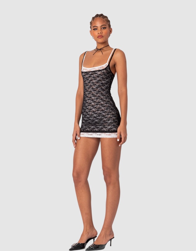 EDIKTED - Vivian Layered Lace Mini Dress