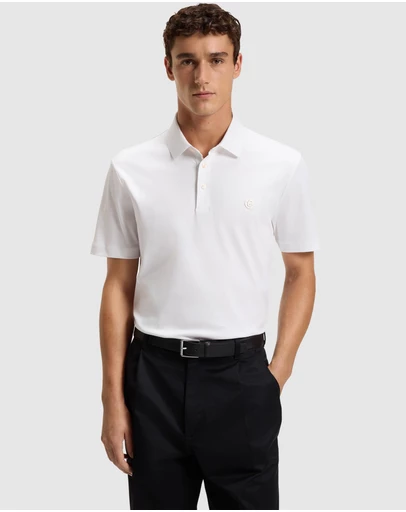 BOSS - Mercerised-Cotton Polo Shirt With Double Monogram