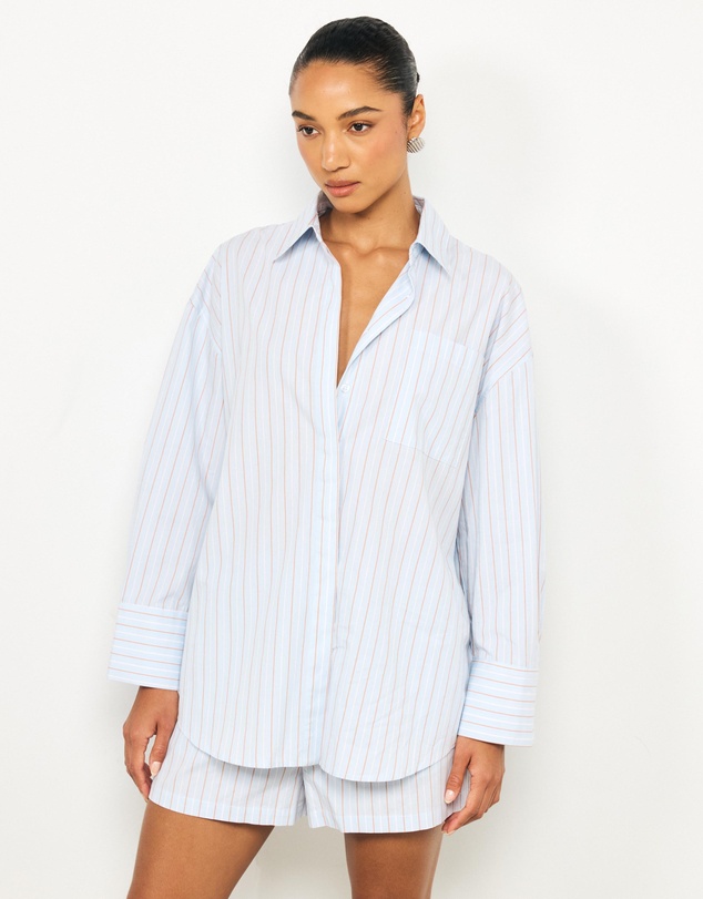 AERE - Tessa Striped Oversized Shirt