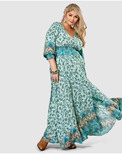 AQUA PAISLEY PRINT