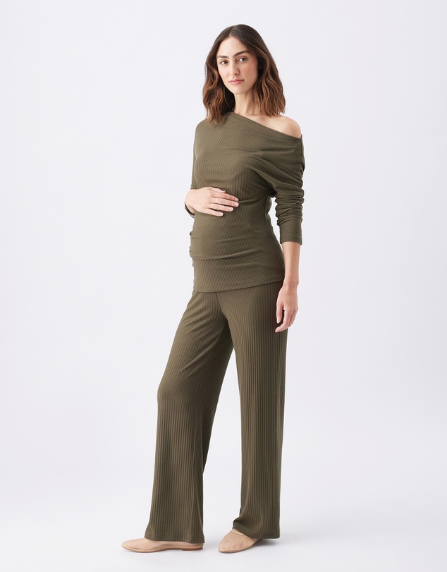 Ripe Maternity - Off-Shoulder Rib Top