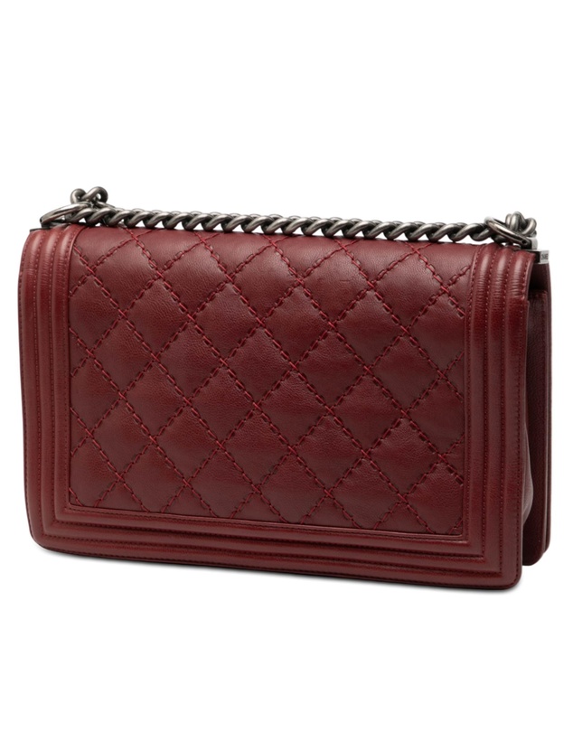Pre-Loved by Azura Reborn - Pre-Loved Medium Quilted Lambskin Double Stitch Boy Flap