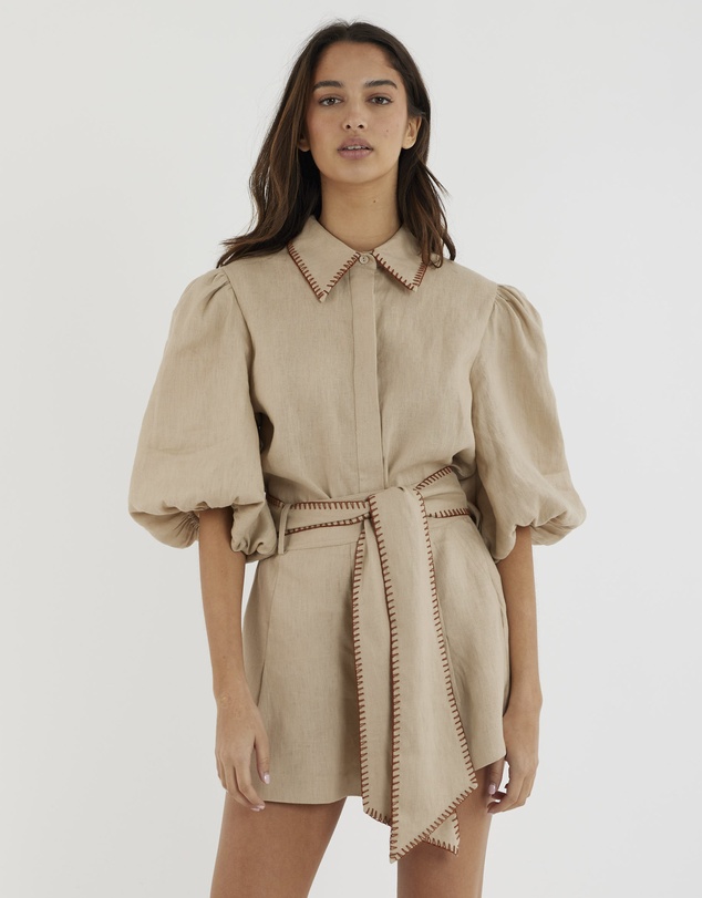 Amelius - Chloe Stitch Detail Linen Shirt