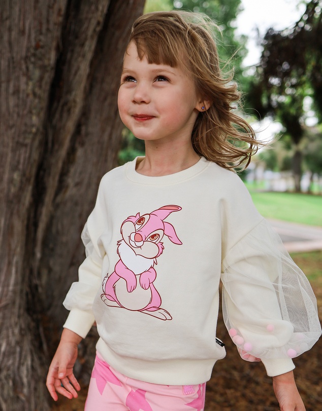 Rock Your Kid - Disney Thumper Pom Pom Sweatshirt in Cream