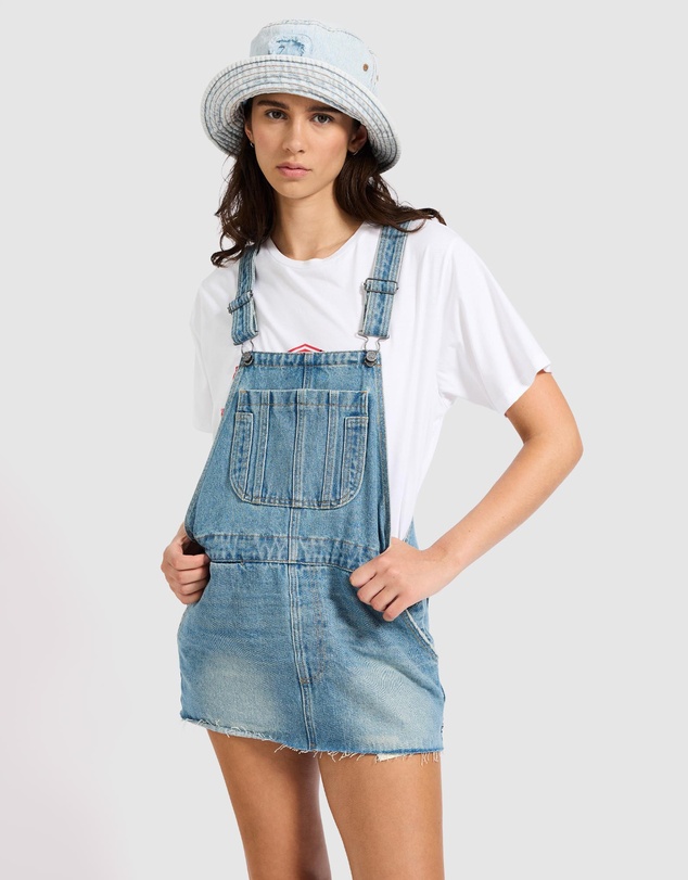 Sloan Mini Pini Denim Dress by ONE TEASPOON Online | THE ICONIC | Australia