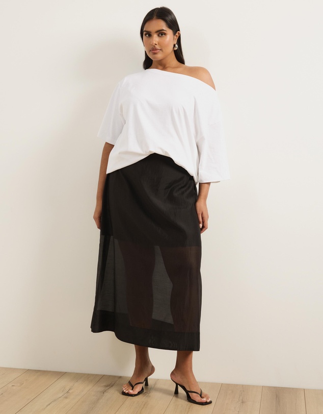 Atmos&Here Curvy - Lola Organza Sheer Maxi Skirt