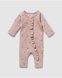 Wilson & Frenchy - Organic Waffle Ruffle Zipsuit - Babies