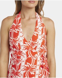 Billabong - Womens Row Of Palms Halter Wrap Mini Dress