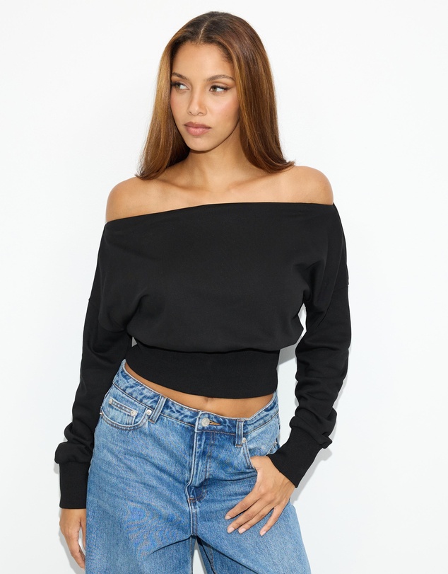 Dazie - Chill Vibes Off Shoulder Jumper