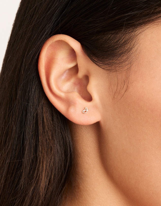 By Charlotte - Sterling Silver Love B Earring