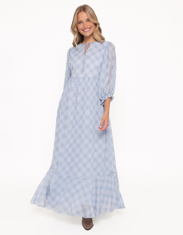Petal & Pup - Cassina Maxi Dress - Blue Plaid