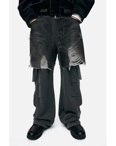 Andersson Bell - Rugged Denim-Inset Sweatpants - Unisex