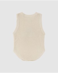 Rock Your Baby - La Mer Knitted Romper in Cream