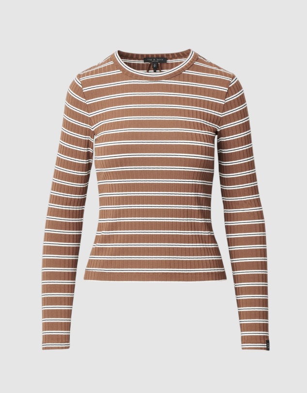 rag & bone - Luca Stripe Rib Long Sleeve Tee