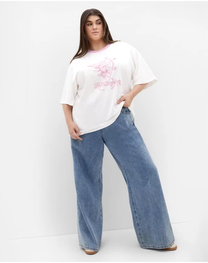 City Chic - Cherub Oversized Cotton Tee