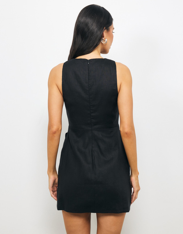 AERE - Jaya Wrap Linen Mini Dress