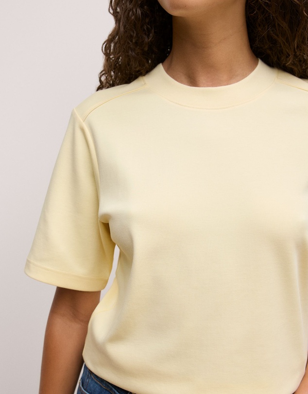 Trenery - Cotton Modal Interlock T-shirt in Winter Butter