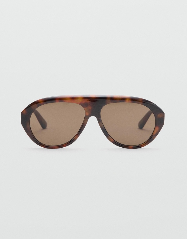M.N.G - Tortoiseshell-Effect Frame Aviator Sunglasses