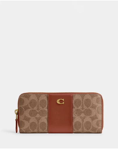 Coach - Coated Canvas Signature Essential Slim Accordion Zip