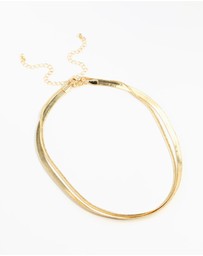 Lovisa - Gold Plated Herringbone Chain Necklaces 2-Pack