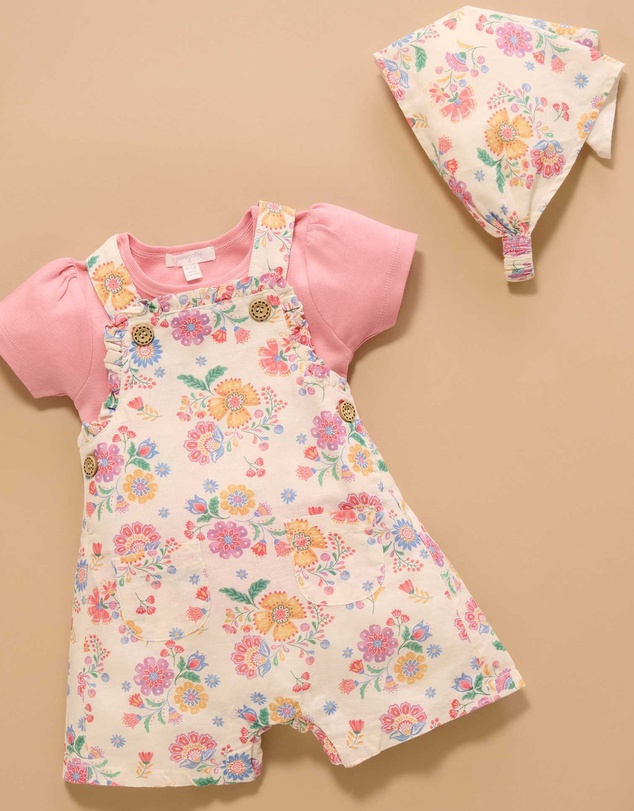 Purebaby - Linen Blend Overall Set -Kids-Babies