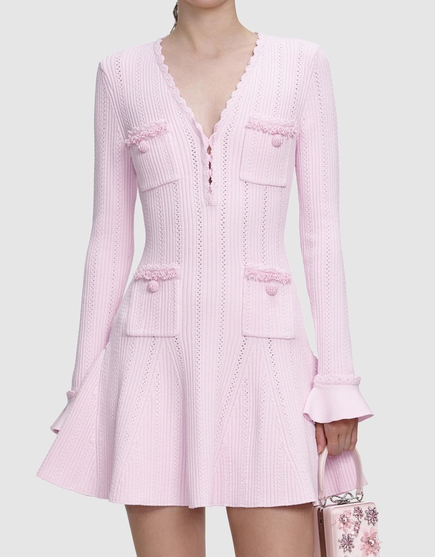 Self Portrait - Trim Knit Mini Dress