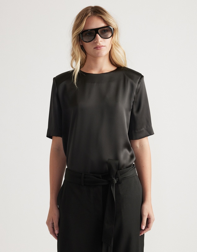 Decjuba - Noah Shoulder Pad Satin Top