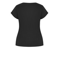 City Chic - Cuffed Sleeve Foil Tee