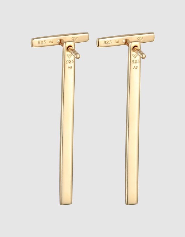 Elli Jewelry - Rod Stud Earrings in Gold-Plated 925 Silver