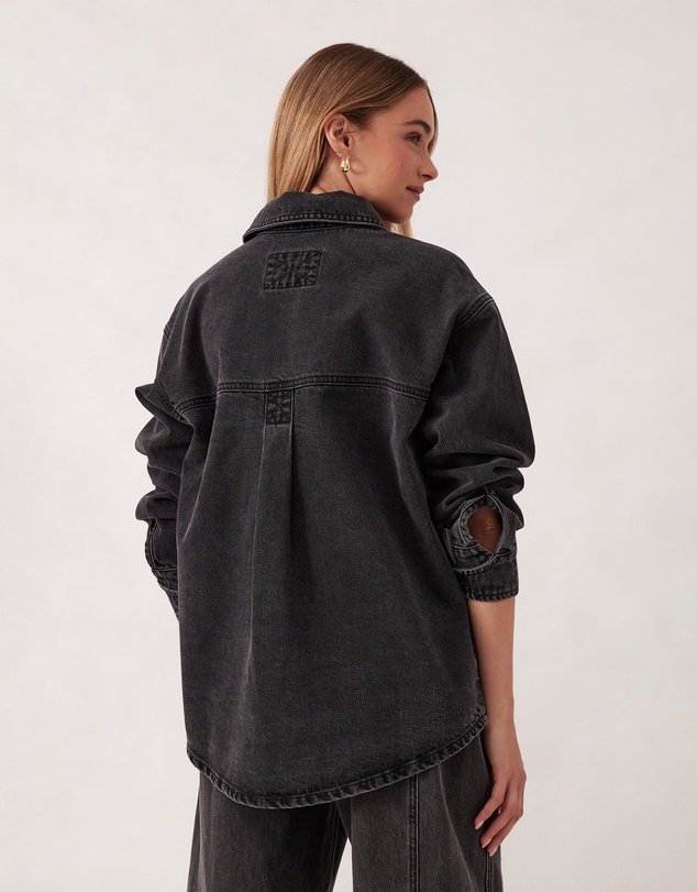 Ceres Life - Bobbi Side Pocket Denim Shacket