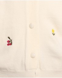 Petal & Pup - Millen Flower Embroidery Cardigan - Cream