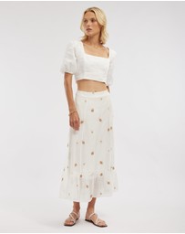 Amelius - Monique Cross Stitch Midi Skirt