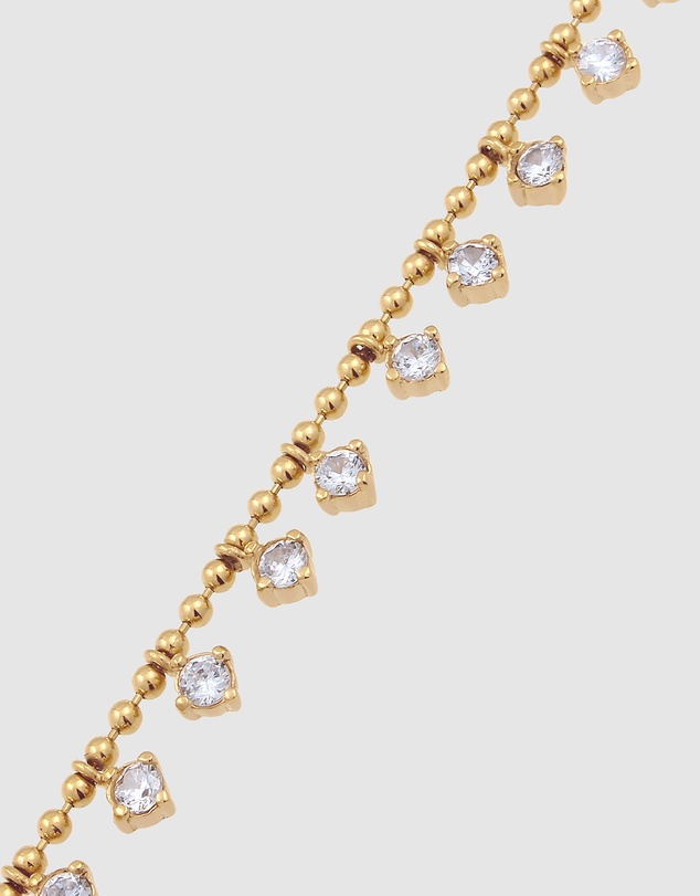 Elli Jewelry - Necklace Crystal Ball 925 Sterling Silver Gold-Plated