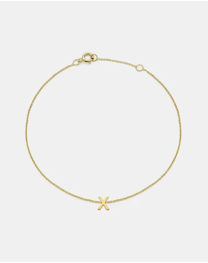 Zoe Olivia - 9K Gold Initial X Bracelet