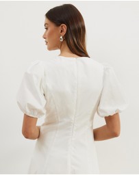 Atmos&Here - Ally Cotton Puff Sleeve Midi Dress