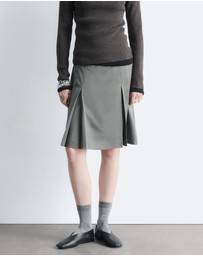 & Other Stories - Pleated Knee-Length Satin Skirt