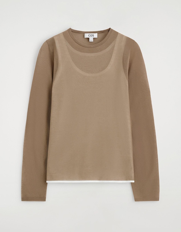 COS - Layered Knitted Long-Sleeved Top