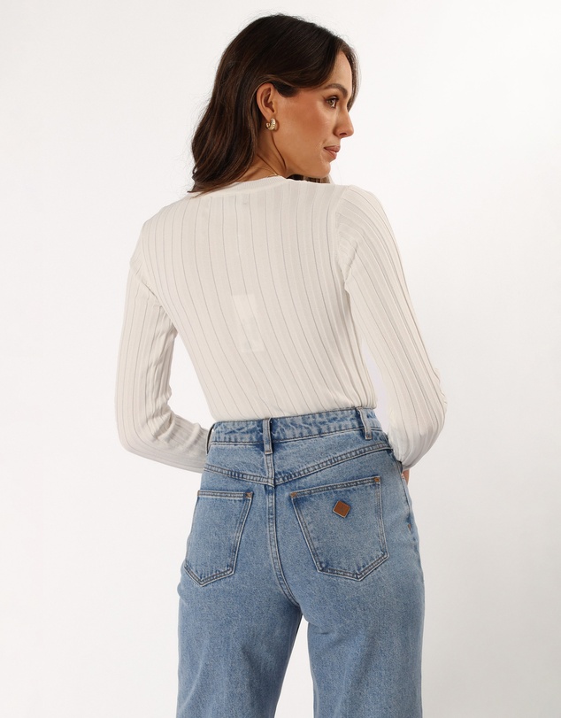 Petal & Pup - Aneesa Wide Rib Knit Top - White