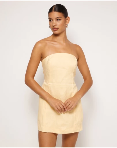 AERE - Fia Linen Strapless Mini Dress